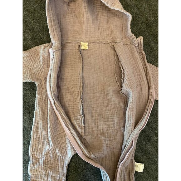 Crinkled Cotton Dino Romper Toddler 18-24m Lavender Zip Up Hooded 1-pc. (EU‎ 90) - Picture 11 of 12